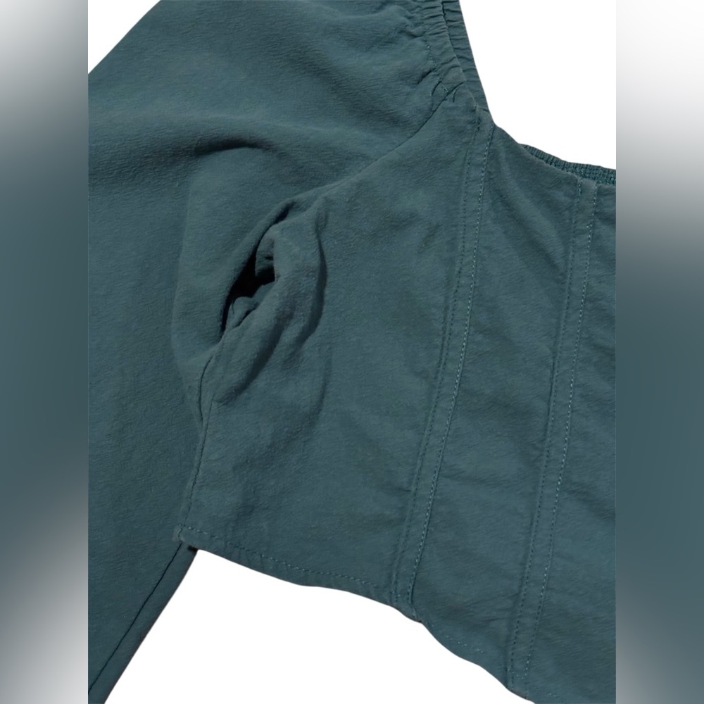 Green Cotton Cropped Top - Picture 6 of 7